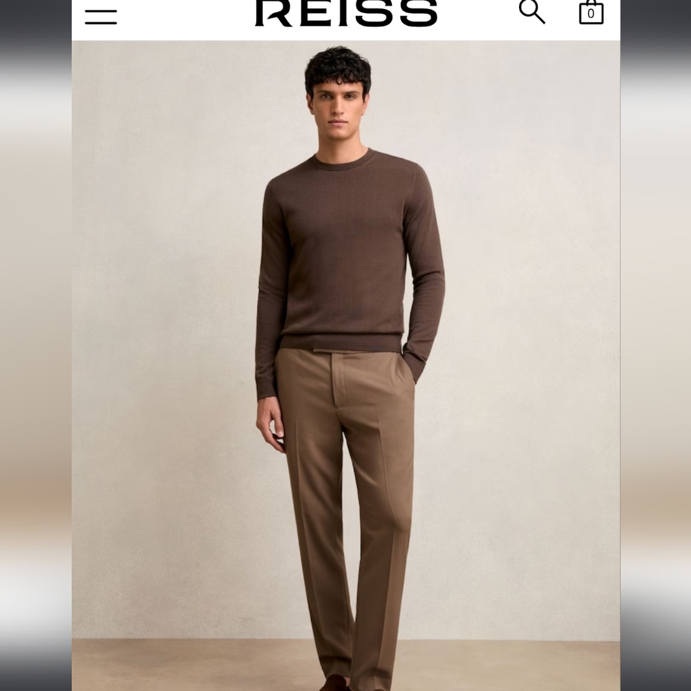 BNWT Reiss Men's brown Chino Dress Pants sz 30